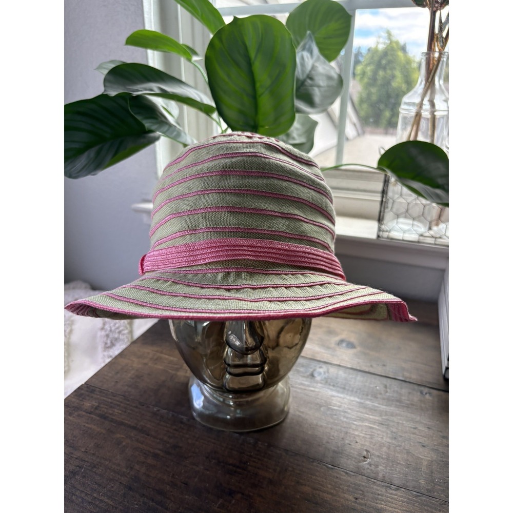 FERRUCCIO VECCHI Hat Beige Khaki Pink Vintage Italy Rare